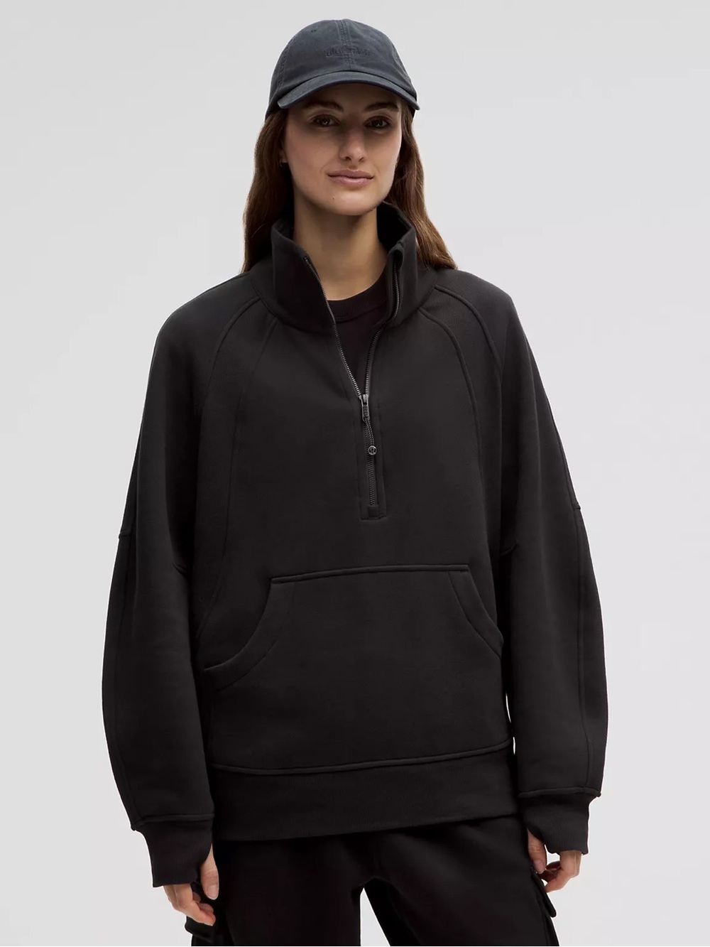 lululemon athletica Black Quarter‑Zip Pullover Sweater